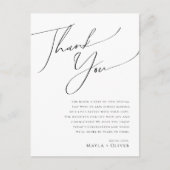 Whimsical Minimalistisch Script Table danke You Ca Postkarte (Vorderseite)