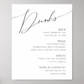 Whimsical Minimalistisch Script Wedding Drinks Men Poster (Vorne)