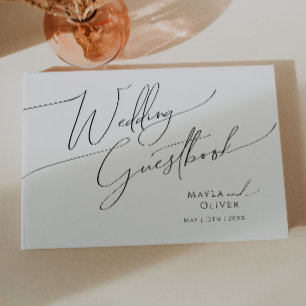 Whimsical Minimalistisch Script Wedding Guestbook Gästebuch