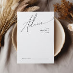 Whimsical Minimalistisch Script Wedding Hinweiskarte<br><div class="desc">Diese minimalistische Skript Hochzeitsratenkarte ist perfekt für Ihre klassische einfache Schwarz-Weiß minimale moderne Boho Hochzeit. Das Design besticht durch elegante, delikate und romantische handgeschriebene Kalligraphieschriften mit formaler Shabby Chic-Typografie. Das Aussehen wird bei jeder Hochzeitszeit gut sein: Frühling, Sommer, Herbst oder Winter! Das Produkt ist bearbeitbar und hat viel Leerraum, sodass...</div>