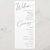 Whimsical Minimalistisch Script Wedding Program Programm (Vorderseite)