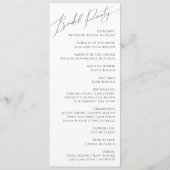 Whimsical Minimalistisch Script Wedding Program Programm (Rückseite)