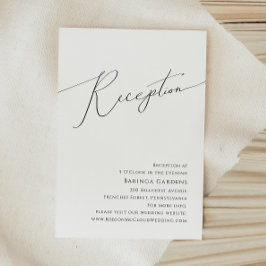 Whimsical Minimalistisch Script Wedding Reception  Begleitkarte