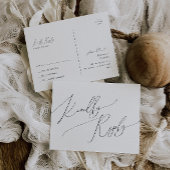 Whimsical Minimalistisch Script Wedding RSVP Postkarte