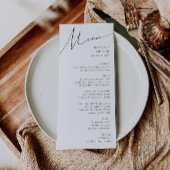 Whimsical Minimalistisch Script Wedning Dinner Menükarte