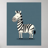 Whimsical Minimalistisch Zebra Kinderzimmer Art Po Poster (Vorne)