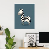 Whimsical Minimalistisch Zebra Kinderzimmer Art Po Poster (Heimbüro)