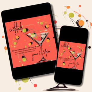 Whimsical Mitte des Jahrhunderts Moderner Cocktail Einladung