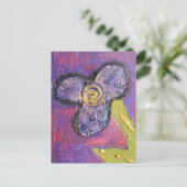 whimsical Mixed Media Blume Postkarte (Stehend Vorderseite)