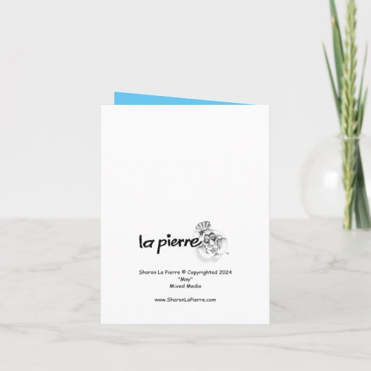 Whimsical Mixed Media Face Card Einladung (Rückseite)