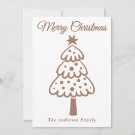 Whimsical Mocha Mousse Hand gezeichnete Weihnachts Feiertagskarte