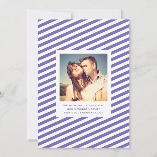 Whimsical Mod 3-Foto Save the Date | Lavendelblau (Rückseite)