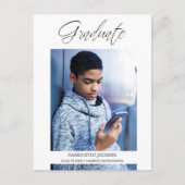 Whimsical Modern Abschluss Calligraphy Foto Postkarte (Vorderseite)