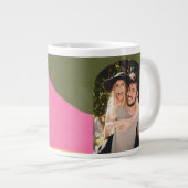 Whimsical Modern Abstrakt Art Foto Jumbo-Tasse (Vorderseite Rechts)
