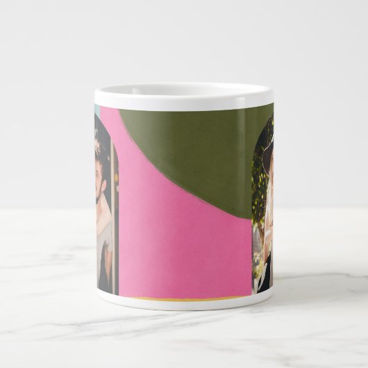 Whimsical Modern Abstrakt Art Foto Jumbo-Tasse (Vorderseite)