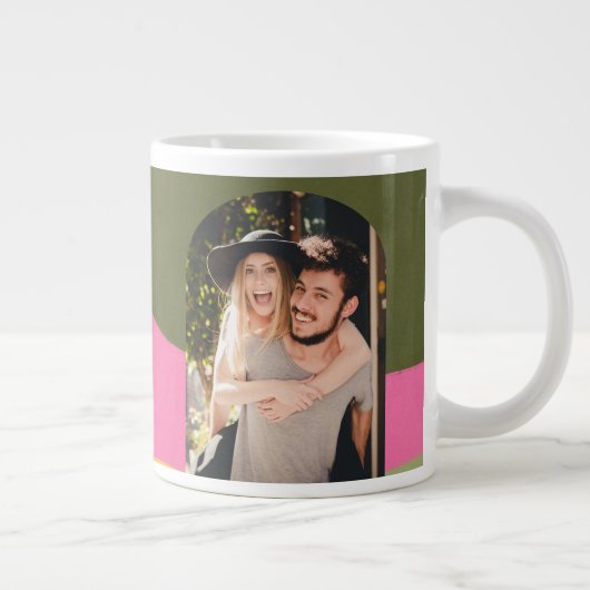 Whimsical Modern Abstrakt Art Foto Jumbo-Tasse (Rechts)