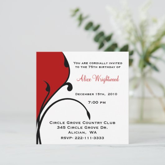 Whimsical Modern Birthday Einladung (Stehend Vorderseite)