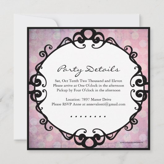 Whimsical & Modern Birthday Party Einladung (Rückseite)