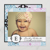 Whimsical & Modern Birthday Party Einladung (Vorne/Hinten)