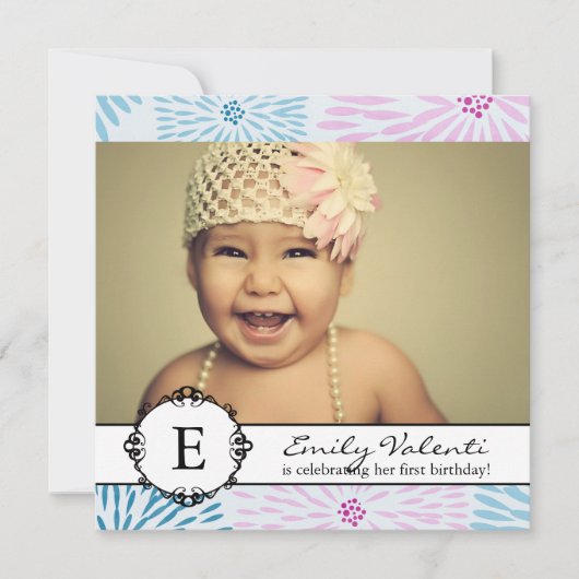 Whimsical & Modern Birthday Party Einladung (Vorderseite)