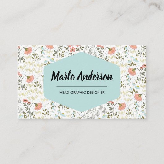 Whimsical Modern Blume Business Card Visitenkarte (Vorderseite)