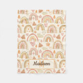 Whimsical Modern Boho Rainbow Pattern Name Baby Fleecedecke (Vorderseite)
