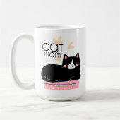 Whimsical Modern Cat Mama Spaß Typografie Kaffeetasse (Links)