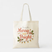 Whimsical Modern Christmas Holiday Tote Bag Tragetasche (Rückseite)