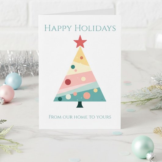 Whimsical Modern Christmas Tree Holiday Karte