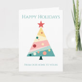 Whimsical Modern Christmas Tree Holiday Karte (Vorderseite)
