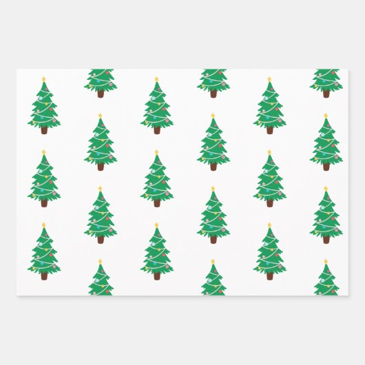 Whimsical Modern Christmas Tree Set von 3 Geschenkpapier Set (Vorderseite 3)