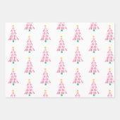 Whimsical Modern Christmas Tree Set von 3 Geschenkpapier Set (Vorderseite 2)