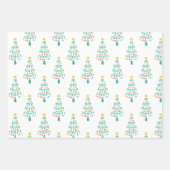 Whimsical Modern Christmas Tree Set von 3 Geschenkpapier Set (Vorderseite)