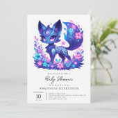 Whimsical Modern Fox Baby Dusche Einladung (Stehend Vorderseite)
