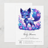 Whimsical Modern Fox Baby Dusche Einladung (Vorne/Hinten)