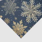 Whimsical Modern Navy Gold Snowflakes Decoupage Seidenpapier (Detail)