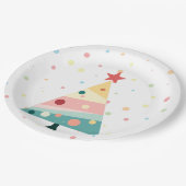 Whimsical Modern Pastel Polka Dot Christmas Pappteller (Schrägansicht)