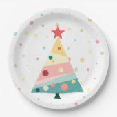 Whimsical Modern Pastel Polka Dot Christmas Pappteller (Vorderseite)