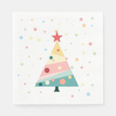 Whimsical Modern Pastel Polka Dot Christmas Serviette (Vorderseite)