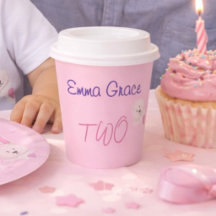 Whimsical Modern Pink Bunny 2. Geburtstag