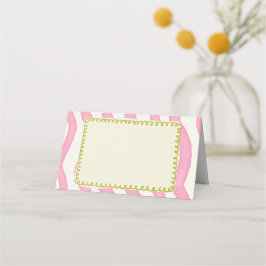 Whimsical Modern Pink & Green Wedding Platzkarte