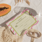 Whimsical Modern Pink & Green Wedding RSVP Card