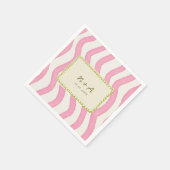 Whimsical Modern Pink & Green Wedding Serviette (Ecke)