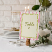 Whimsical Modern Pink & Green Wedding Tischnummer