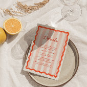 Whimsical Modern Pink & Red Wedding Detail Card Begleitkarte