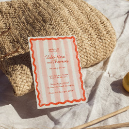 Whimsical Modern Pink & Red Wedding Einladung