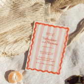 Whimsical Modern Pink & Red Wedding Einladung