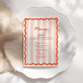 Whimsical Modern Pink & Red Wedding Menu Einladung