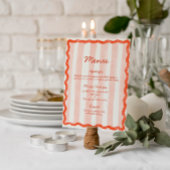 Whimsical Modern Pink & Red Wedding Menu Einladung