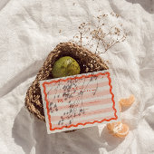 Whimsical Modern Pink & Red Wedding RSVP Card. Karte